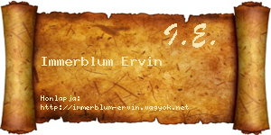 Immerblum Ervin névjegykártya
