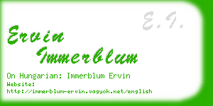 ervin immerblum business card